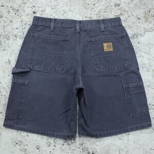 RARE Vintage Carhartt B25 PTB Petrol Blue - Grey Carpenter Shorts 31x8.15